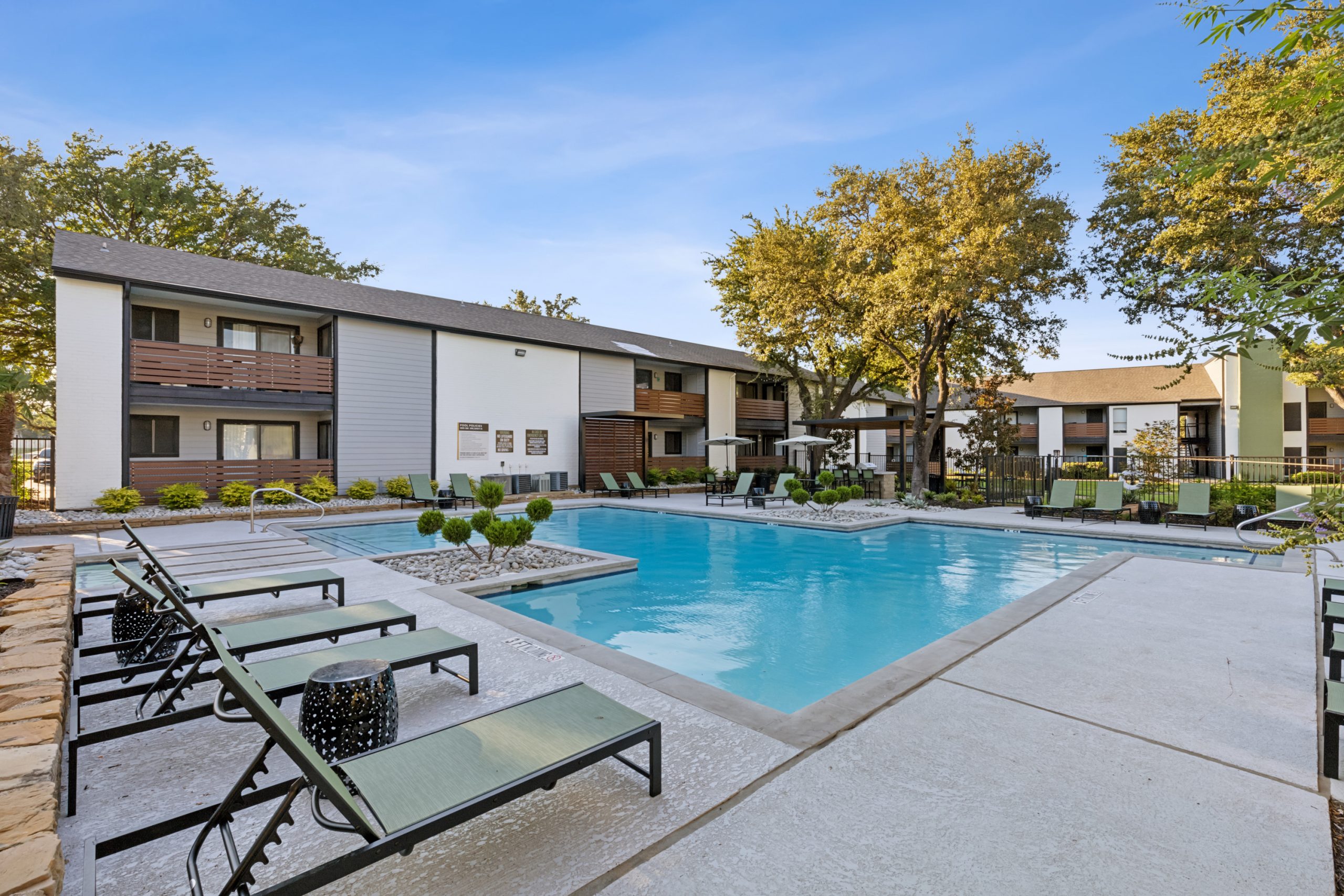 the pool at The Reid Apartments