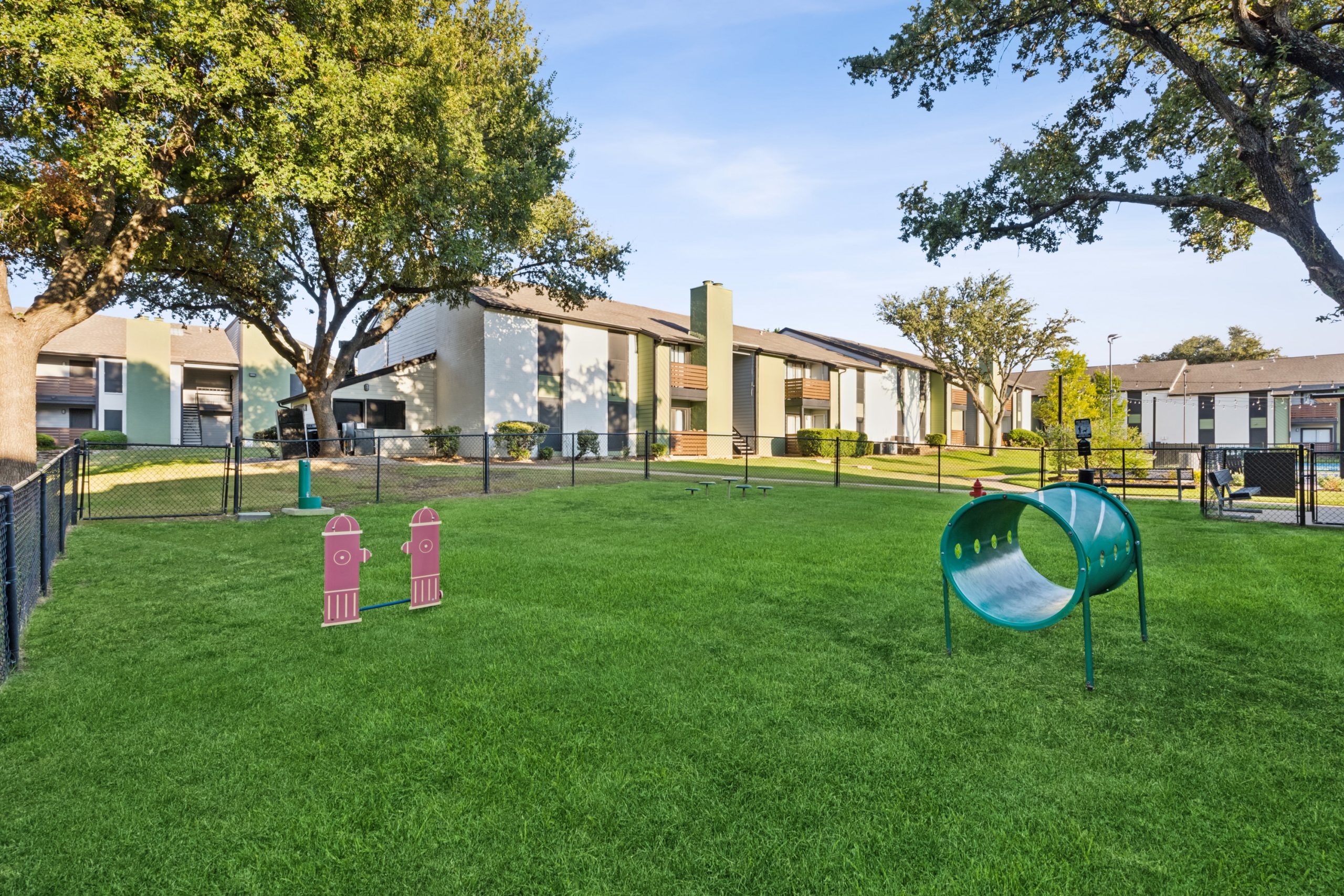 the grassy area at The Reid Apartments